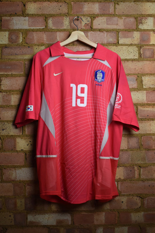PLAYER ISSUE 2002 South Korea home shirt *JH AHN #19* - L