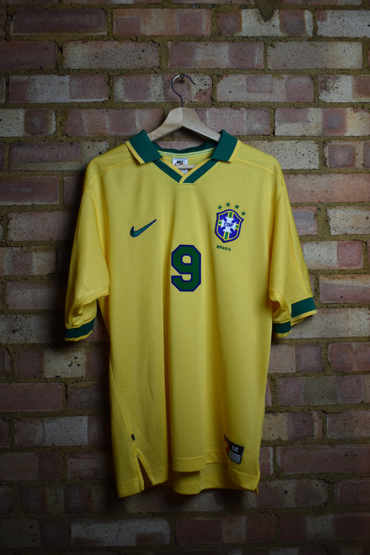 1997 Brazil home shirt *RONALDO #9* - M