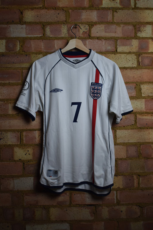 2002 England home shirt *BECKHAM #7* - S