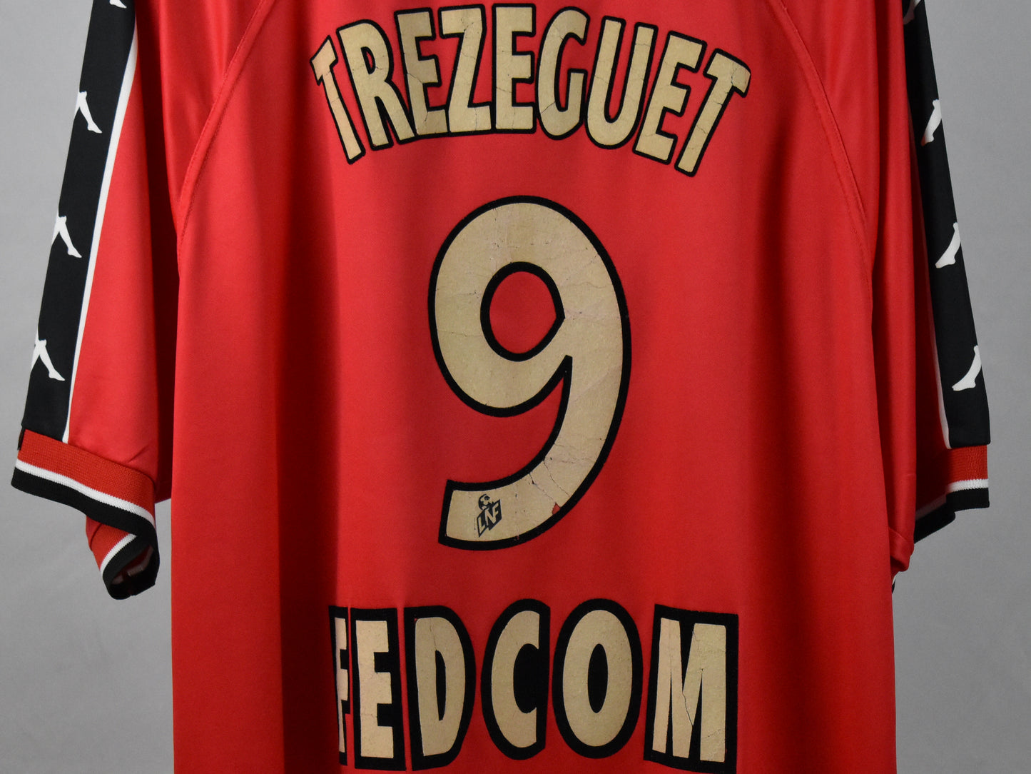1999/00 Monaco *MATCH WORN/ ISSUE* 4th shirt (#9 TREZEGUET) - XL