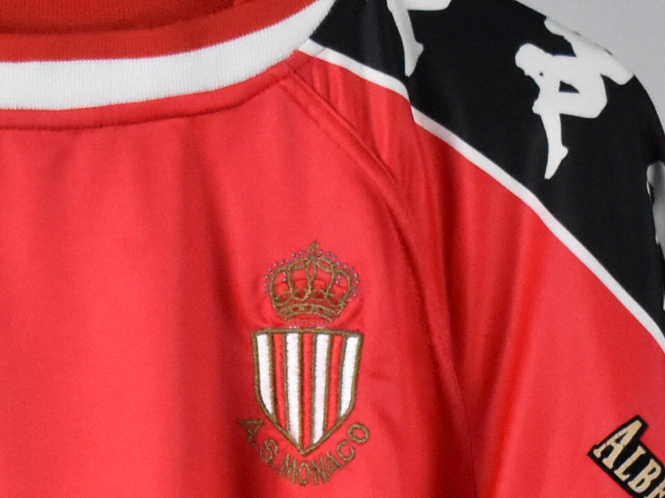 1999/00 Monaco *MATCH WORN/ ISSUE* 4th shirt (#9 TREZEGUET) - XL