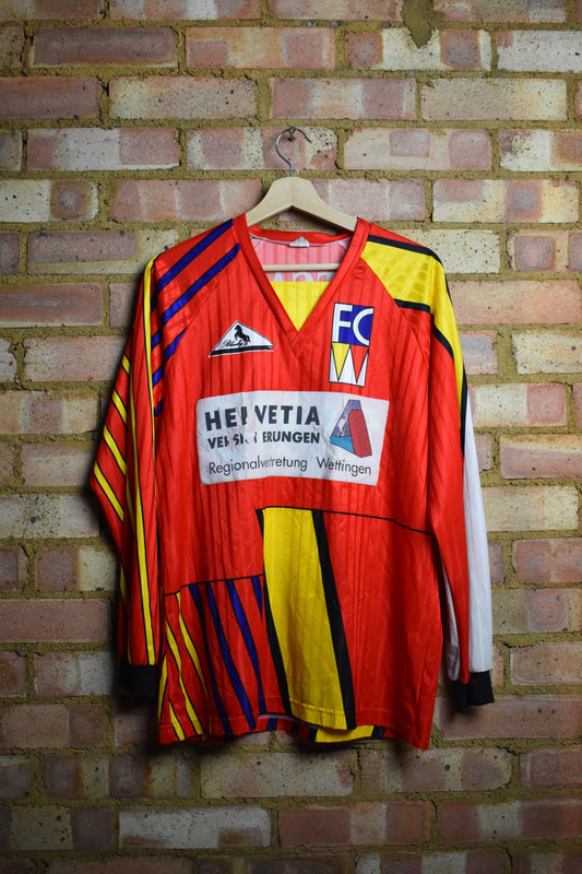 *MATCH WORN/ISSUE* 1990 FC Wettingen shirt #9 - XL