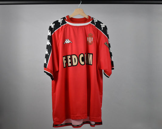 1999/00 Monaco *MATCH WORN/ ISSUE* 4th shirt (#9 TREZEGUET) - XL