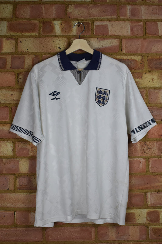 1990 England home shirt - L