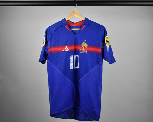 2004 France *PLAYER ISSUE* home shirt (#10 ZIDANE) - S