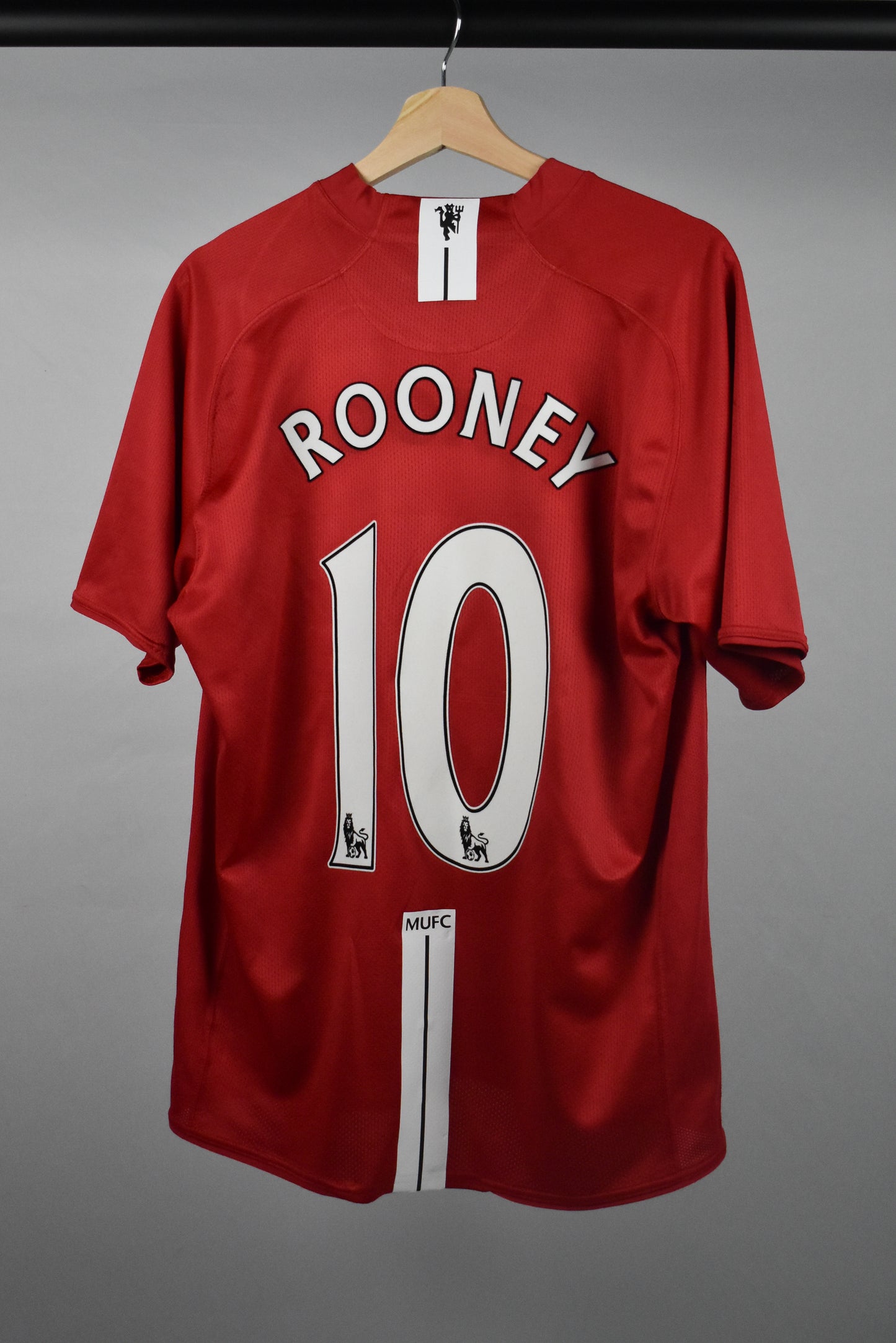 2007-09 Manchester United home shirt  (#10 ROONEY) - L
