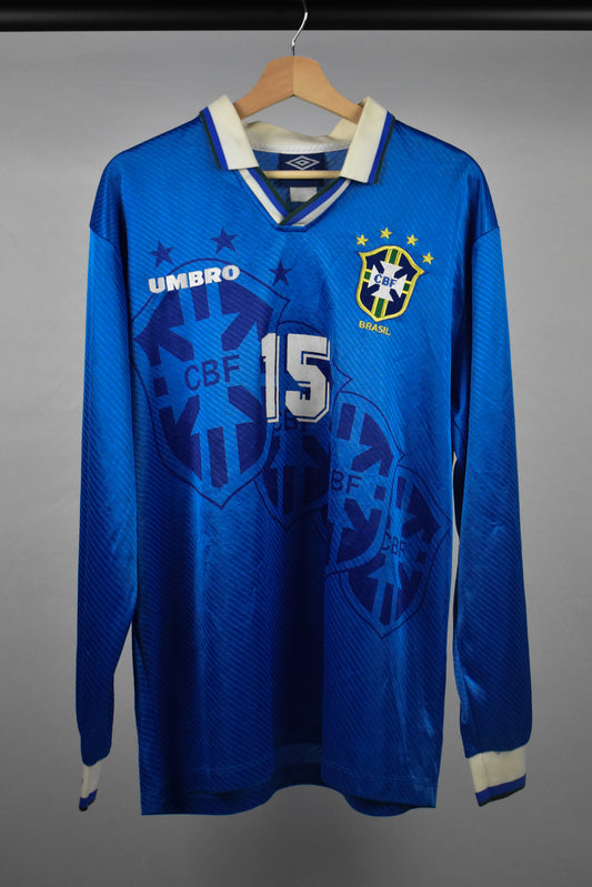 1994-96 Brazil away shirt *MATCH ISSUE #15* (MARCIO SANTOS) - L