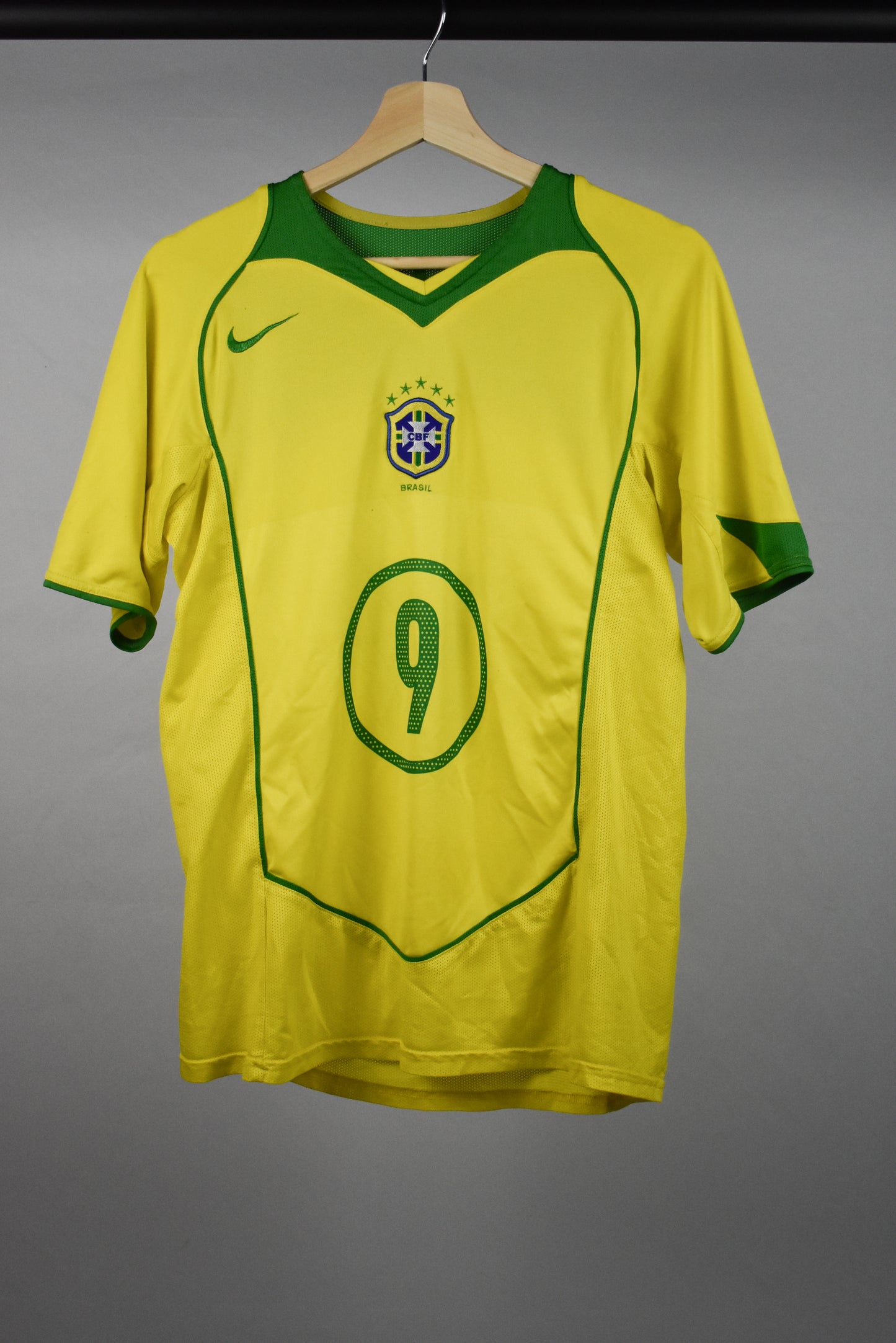 2004 Brazil home shirt *RONALDO #9* - S