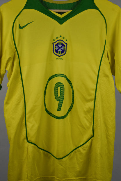 2004 Brazil home shirt *RONALDO #9* - S